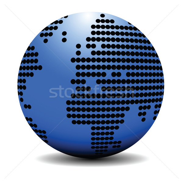 Blauw aarde wereldbol geïsoleerd object witte Stockfoto © lirch