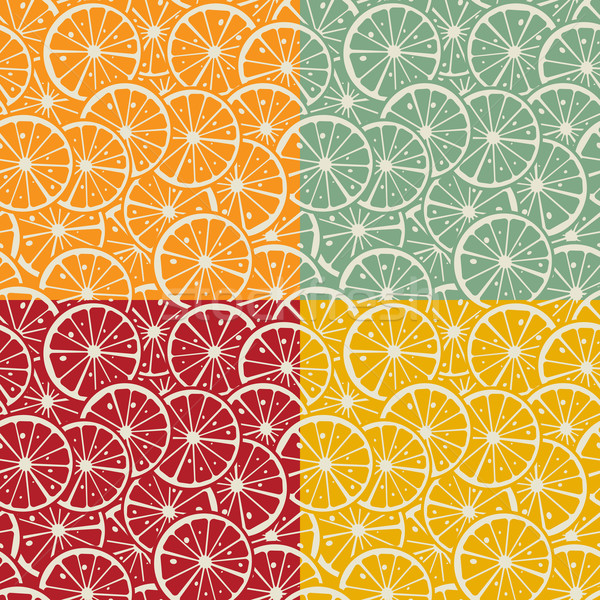 Stock photo: Citrus pattern collection