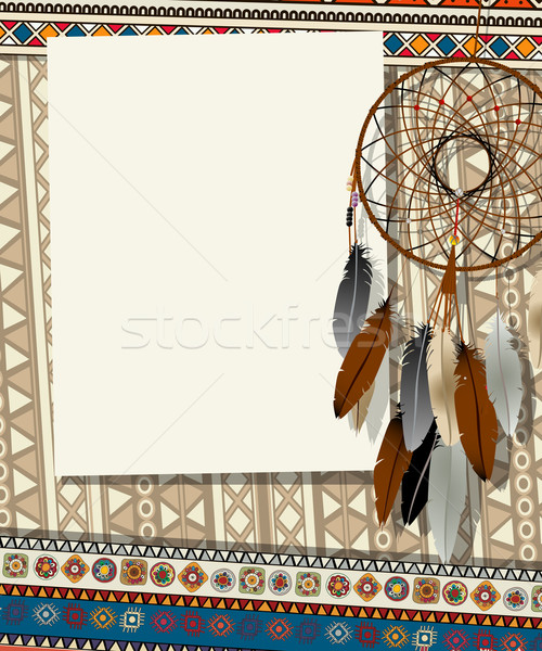 álom kártya szöveg kollázs amerikai indián művészet Stock fotó © lirch