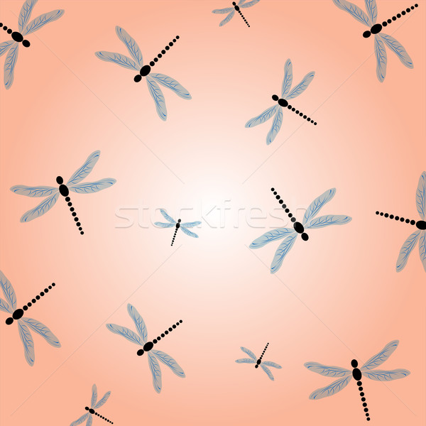 Dragonfly ilustracja sztuki niebieski grupy malarstwo Zdjęcia stock © lirch