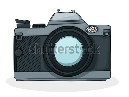 Retro cartoon kamery w stylu retro Fotografia rysunek Zdjęcia stock © lirch