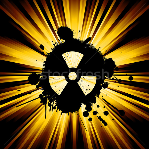 Grunge atombomba felirat absztrakt sugarak nukleáris Stock fotó © lirch