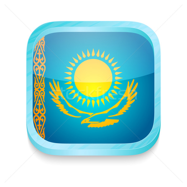 Smart phone button with Kazakhstan flag Stock photo © lirch