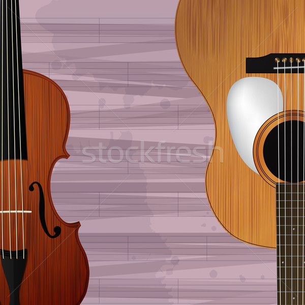 Guitar and violin icon Stock photo © lirch