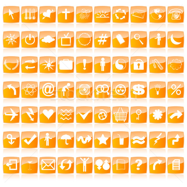Glossy web buttons in orange tones Stock photo © lirch