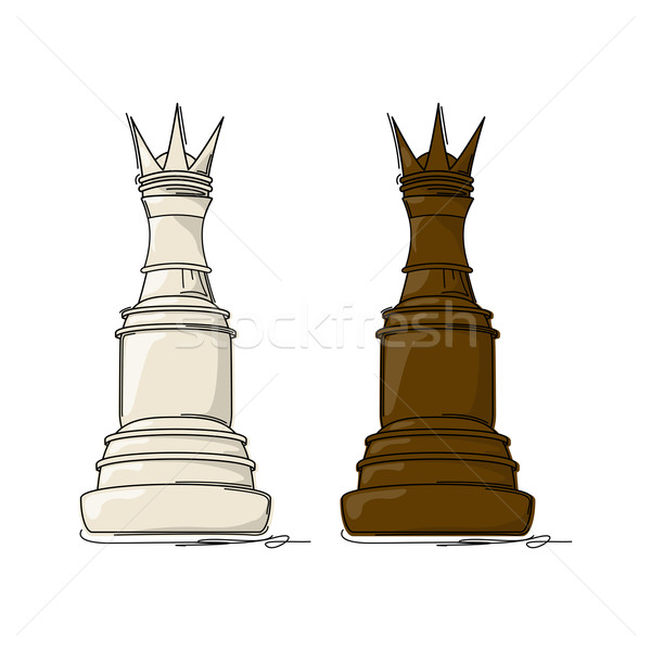 Шахматный король рисунок белый спорт дизайна шахматам Сток-фото © lirch