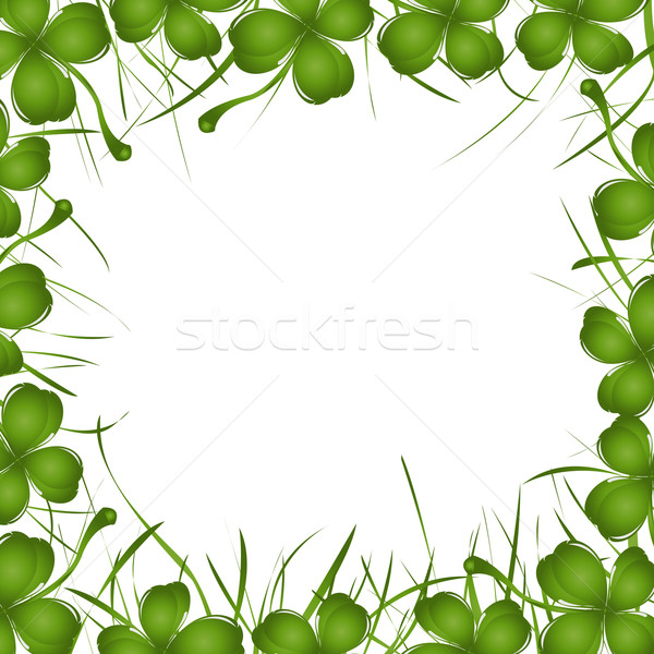  four leaves clover and grass frame Stock photo © lirch
