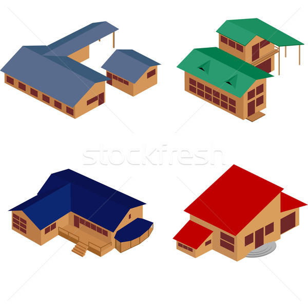 House isometric icons Stock photo © lirch