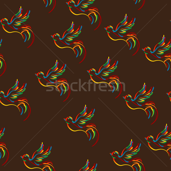 Stock photo: Stylish bird pattern