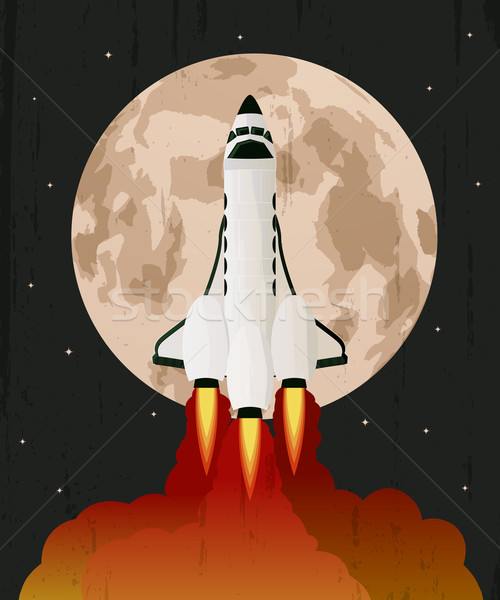 пространстве запуск Гранж луна огня дизайна Сток-фото © lirch