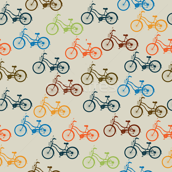 Retro bicycle pattern Stock photo © lirch