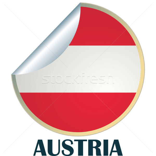Stockfoto: Oostenrijk · sticker · vlag · ontwerp · teken · badge