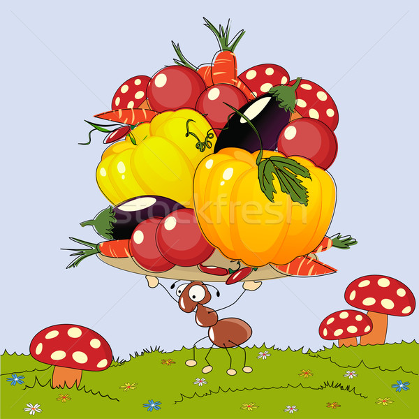 Vermelho formiga desenho animado inverno Foto stock © lirch