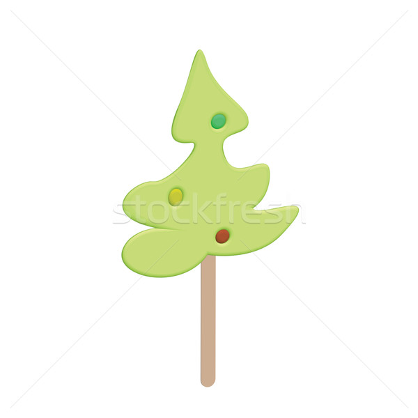 Christmas tree candy on a wooden stick Stock photo © lirch