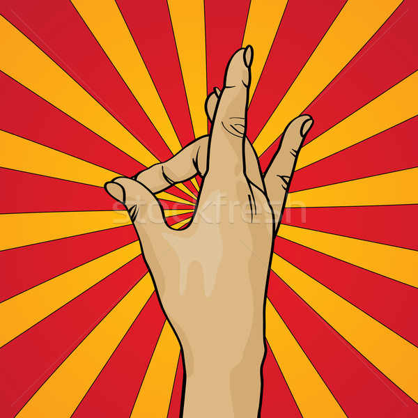 Bênção mão estilo retro desenho laranja retro Foto stock © lirch