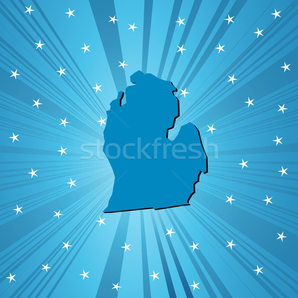 Imagine de stoc: Albastru · Michigan · hartă · abstract