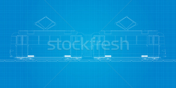 Blueprint tramcar Stock photo © lirch