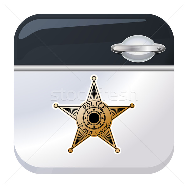 Police car door app icon Stock photo © lirch