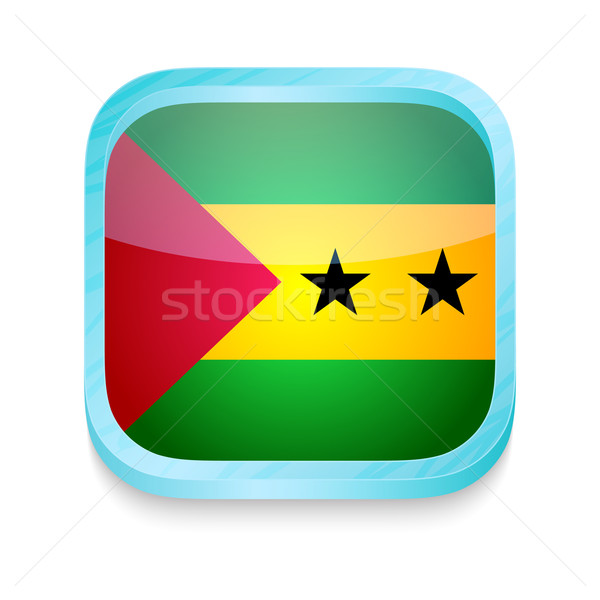 Smart phone button with Sao Tome & Principe flag Stock photo © lirch