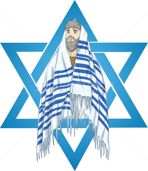 Star Of David Rabbi With Talit Stock photo © LironPeer