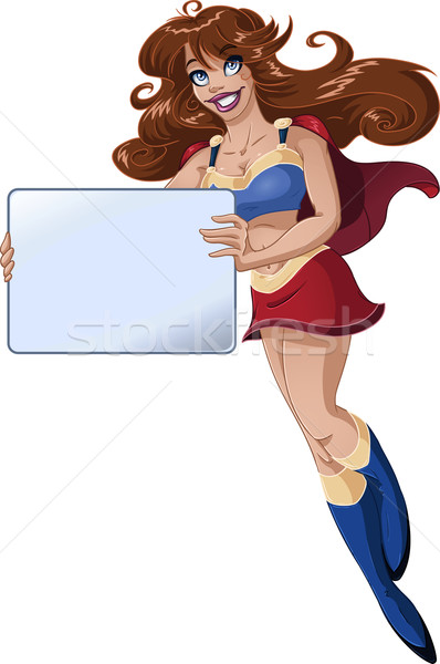 Super Woman Holds Sign Stock photo © LironPeer