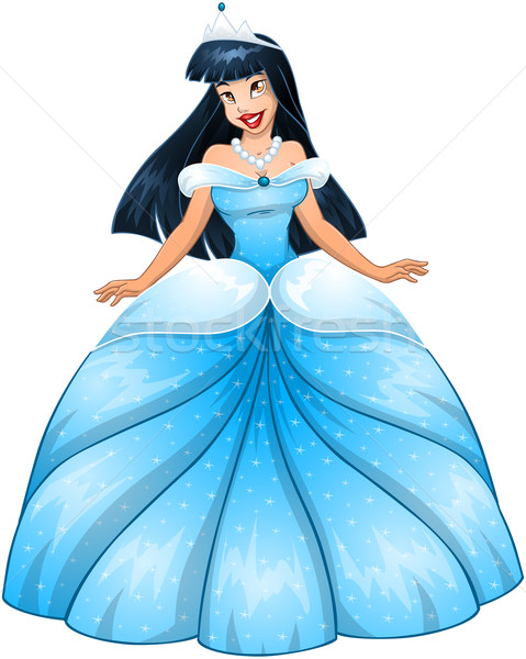 ázsiai hercegnő kék ruha gyönyörű nő Stock fotó © LironPeer