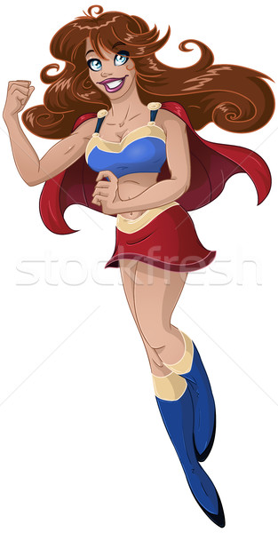 Woman Super Hero Shows Muscled Arm Stock photo © LironPeer