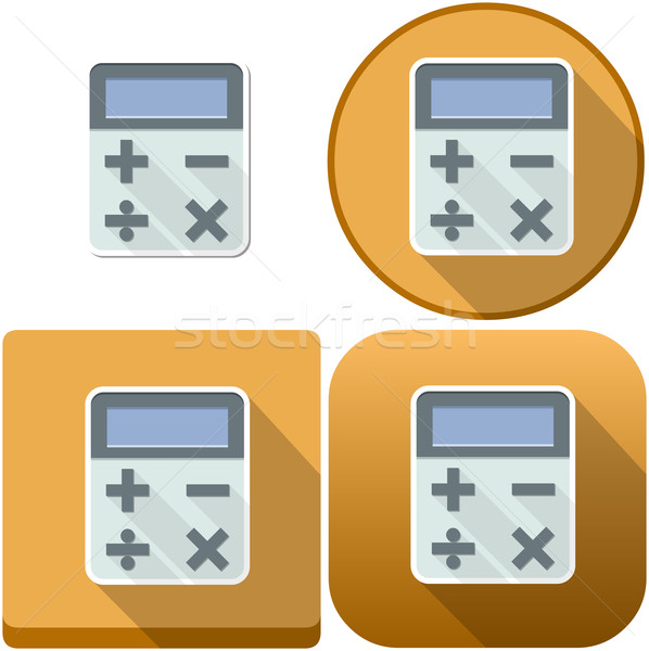 Kalkulator ikona opakowanie ikona android działalności Zdjęcia stock © LironPeer