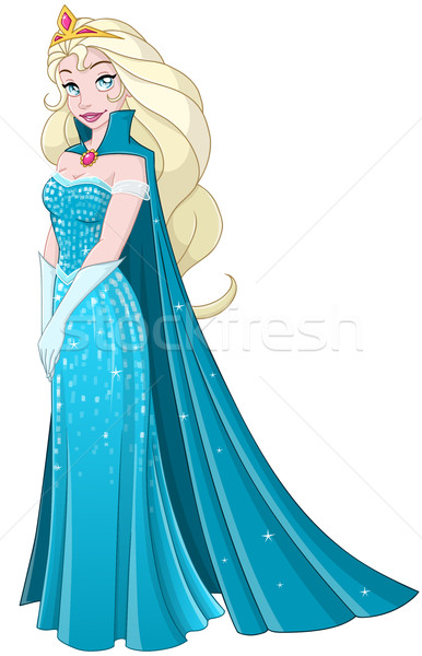 Snow Princess In Blue Dress Side Stock photo © LironPeer