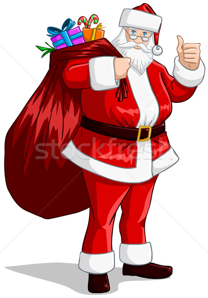 Santa Claus With Bag Of Presents For Christmas Stock photo © LironPeer