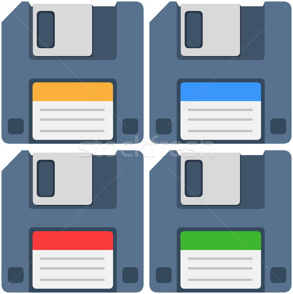 Computer Floppy Diskette Icon Pack Stock photo © LironPeer