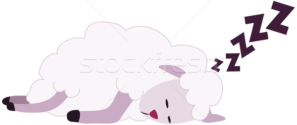 Biały owiec snem charakter spać zwierząt Zdjęcia stock © LironPeer