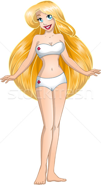 Blond Teenage Girl In Underwear Stock photo © LironPeer