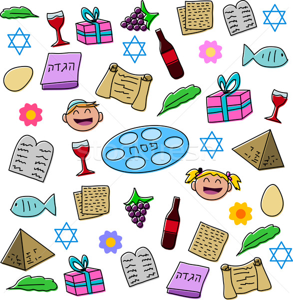 Passover Holiday Symbols Pack Stock photo © LironPeer