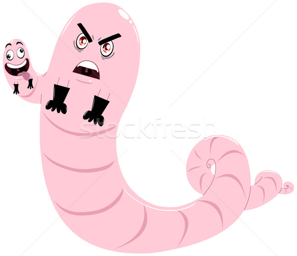 Stock photo: Evil Two Headed Worm With Gloves