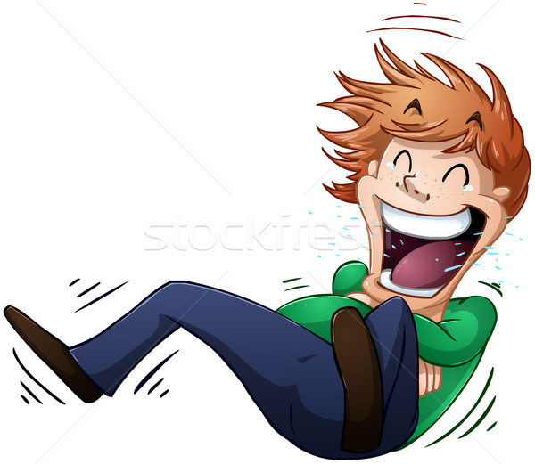 Guy Rolls On Floor Laughing Stock photo © LironPeer