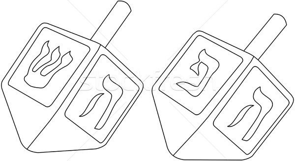 Hanukkah Dreidel Coloring Page Stock photo © LironPeer