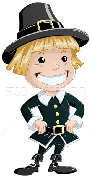 Settler Boy For Thanksgiving Stock photo © LironPeer