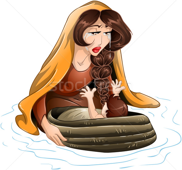 Moses Placed In Water By His Mother Stock photo © LironPeer