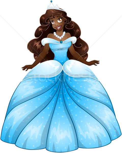 African Princess In Blue Dress Stock photo © LironPeer
