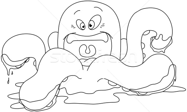 Octopus With Water Coloring Page Stock photo © LironPeer