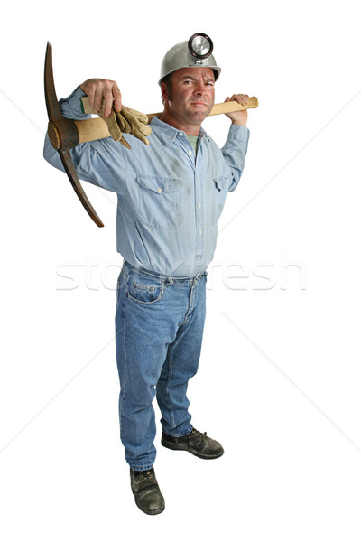 Stock photo: Miner With Pickax Full Length