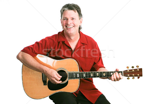 Guitariste isolé blanche élégant maturité Photo stock © lisafx