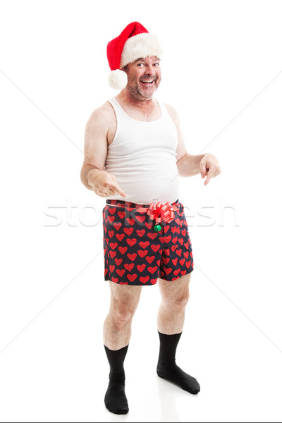 Stock photo: Grungy Looking Christmas Guy - Full Body Isolated