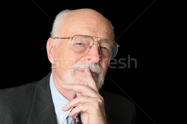 Hat Foto intelligente Senior Mann nachdenklich Stock foto © lisafx