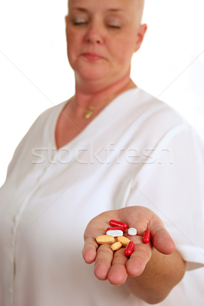 Foto stock: Curar · médicos · paciente · pastillas · enfoque