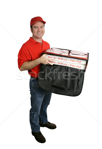 Pizza Delivery Full Body Isolated Stock photo © lisafx