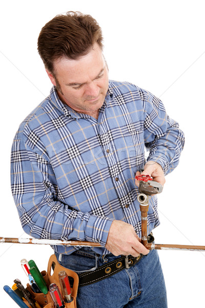 Plumber Repairs Pipe Stock photo © lisafx