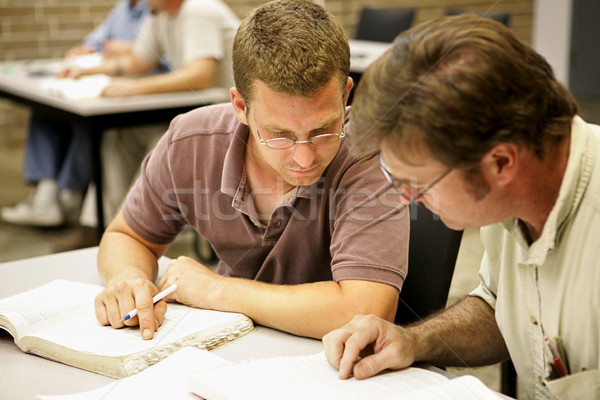 Felnőtt tanulás partnerek kettő felnőttoktatás diákok Stock fotó © lisafx