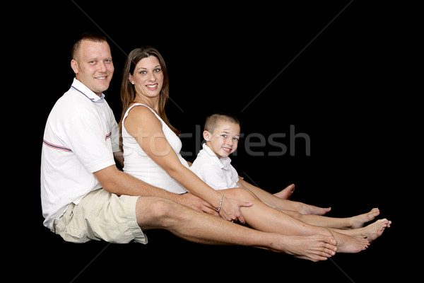 Stockfoto: Mooie · verwachtend · familie · jonge · vader · zwangere